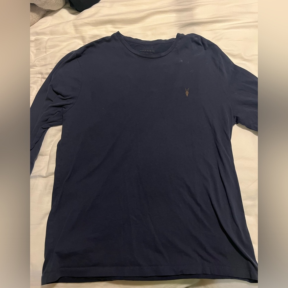 Blue Long Sleeve All Saints T Shirt